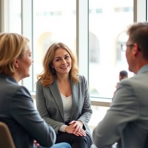 A person confidently answering a question during an interview, emphasizing active listening and clear communication.