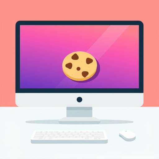 Illustration depicting a computer screen with a cookie icon, representing the website's use of cookies.